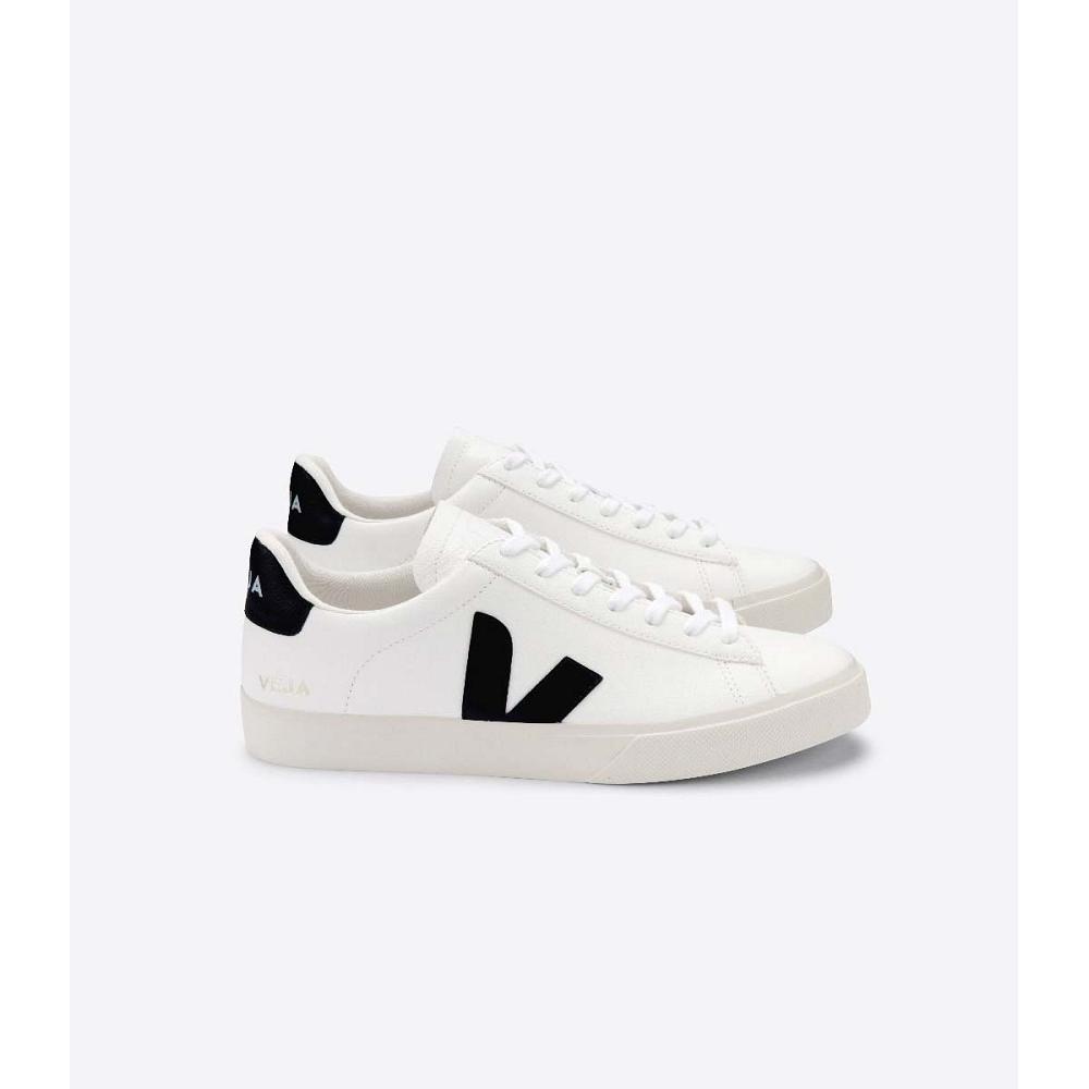 Veja CAMPO CHROMEFREE Women\'s Low Tops Sneakers White/Black | NZ 592LIS